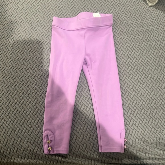 Gently Worn Janie & Jack Sz 2T lavender leggings with gold ankle cuff accents - Picture 1 of 4